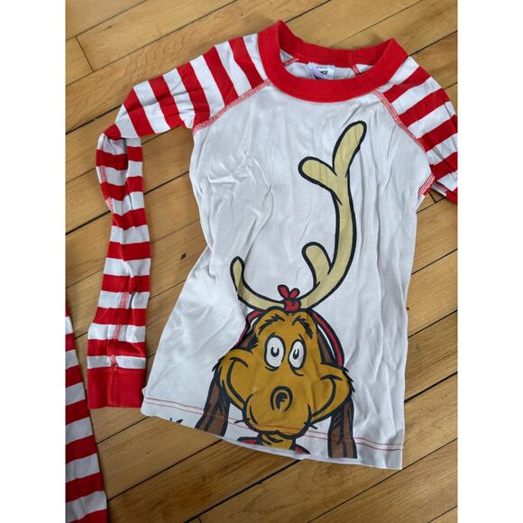 Hanna Andersson x the grinch max red striped two piece pajama set youth - Picture 5 of 6